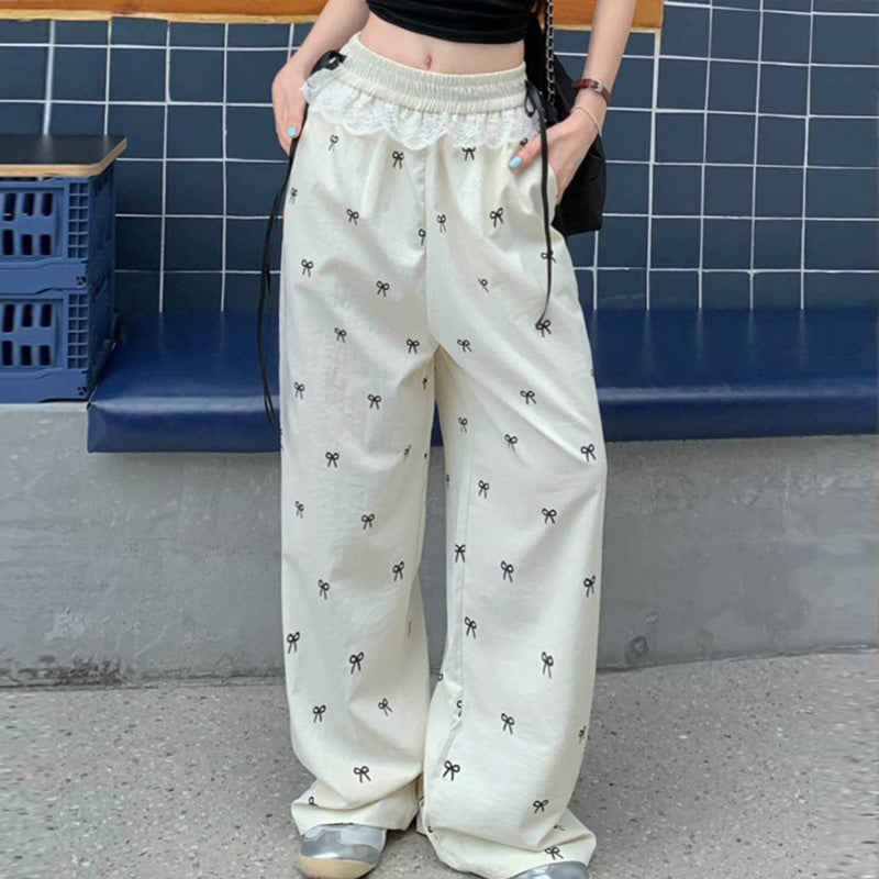 【bottoms】レース切替ガウチョパンツF8281