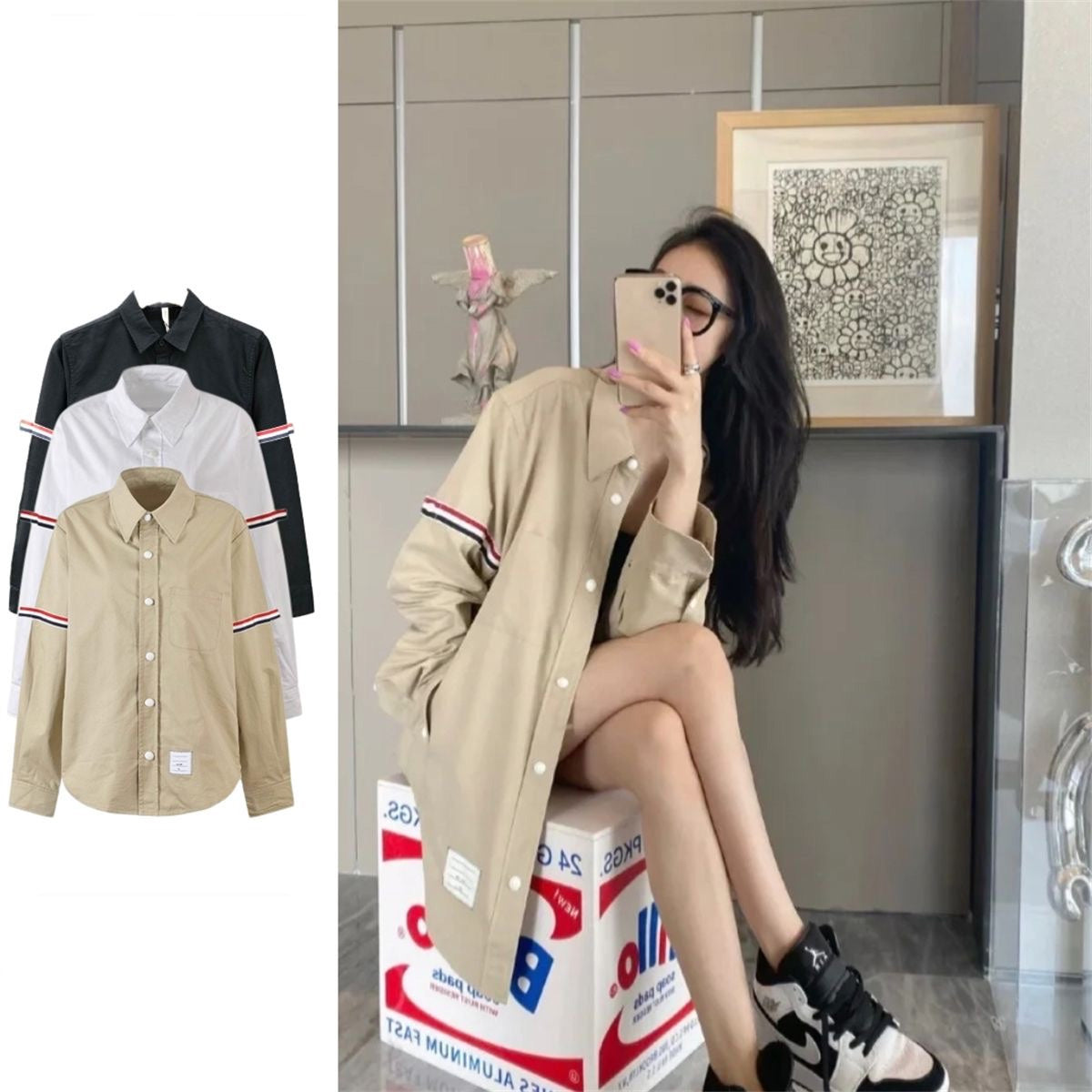 【tops】3色春秋シャツF8256