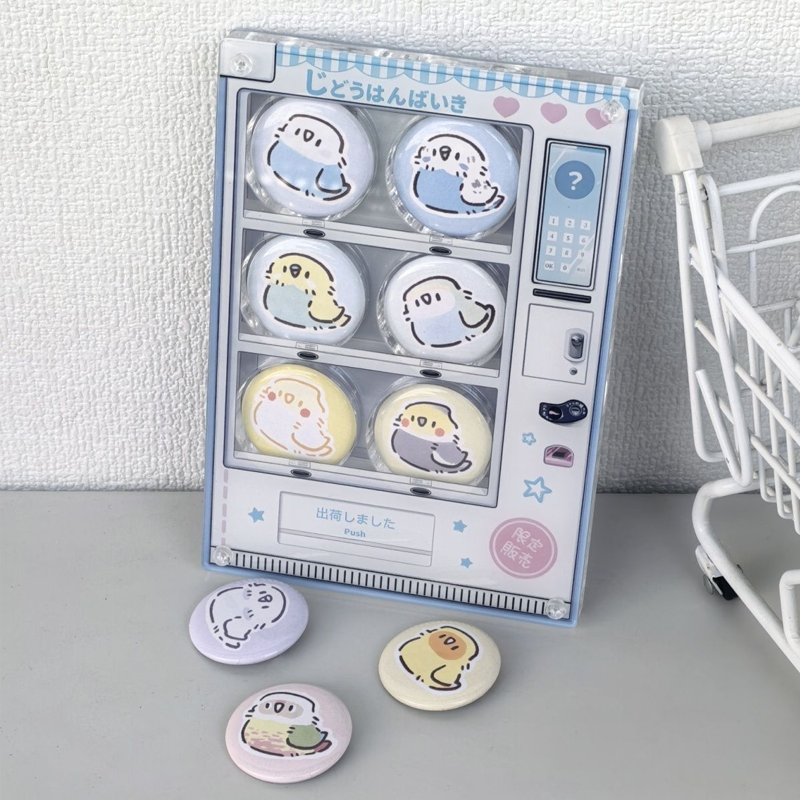 【GOODS】アクリル 自動販売機 25MM 35MM 缶バッジ ホルダー Q2558