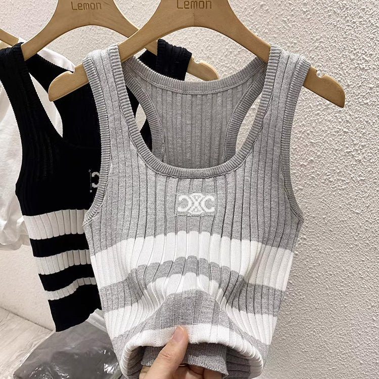 【tops】3色ニットキャミソール F7575