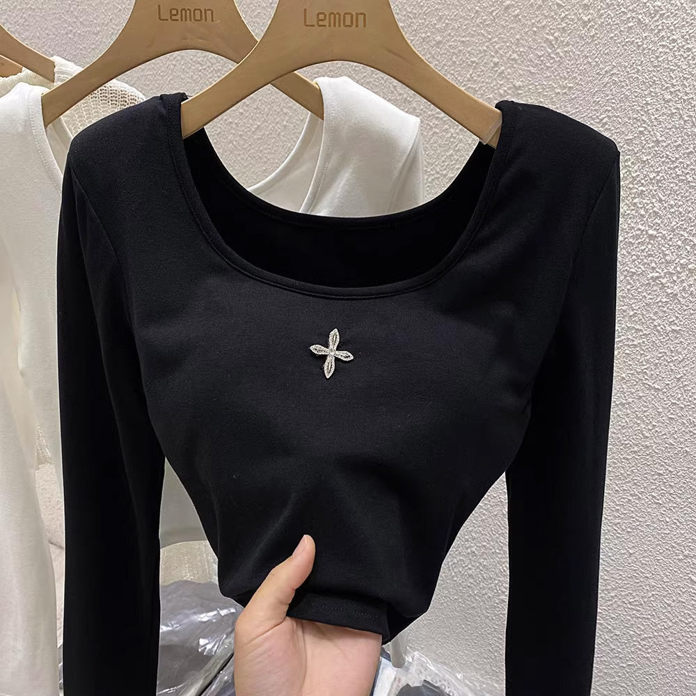 【tops】カップ付き長袖TシャツF7980