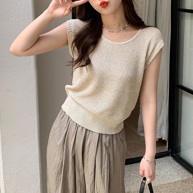 【tops】ニットタンクトップF7588