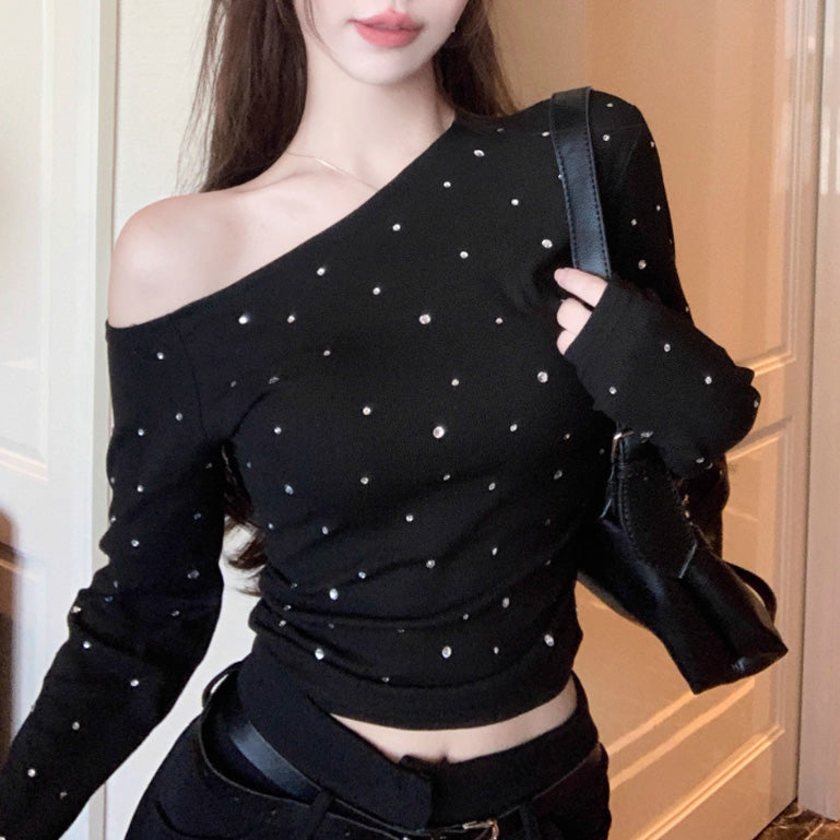 【tops】キラキラ長袖TシャツF8305