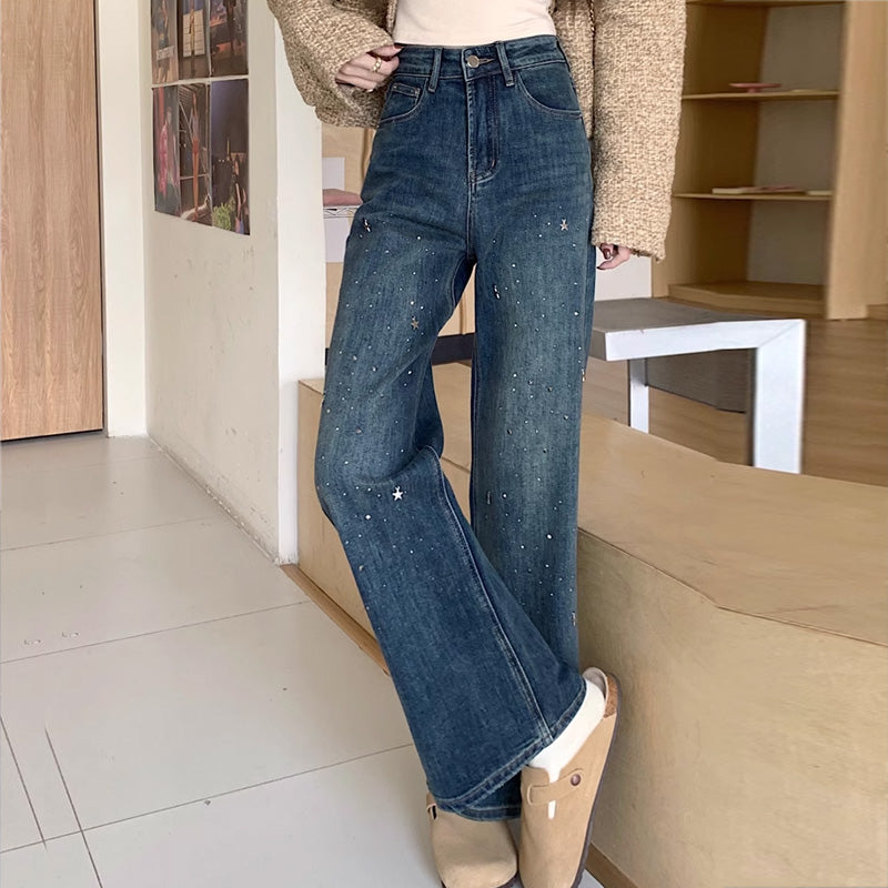 【bottoms】キラキラデニムパンツF8329