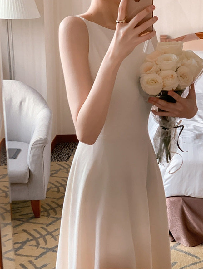 【dress】3色長袖ノースリーブワンピースF7908