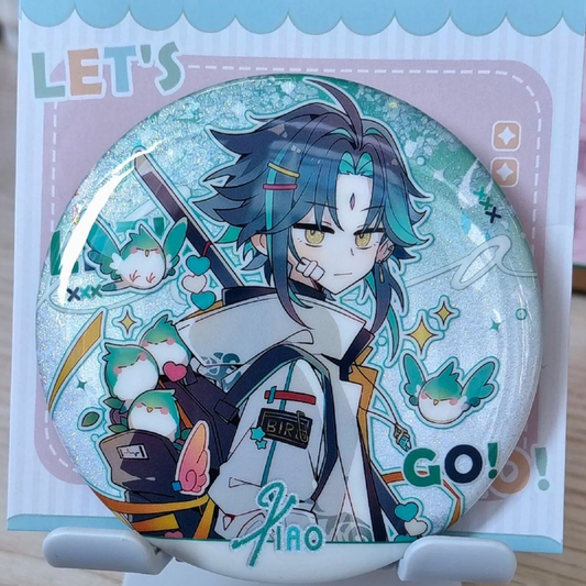 【GOODS】原神 58mm 風元素 少年キャラ 缶バッジ  Q2489