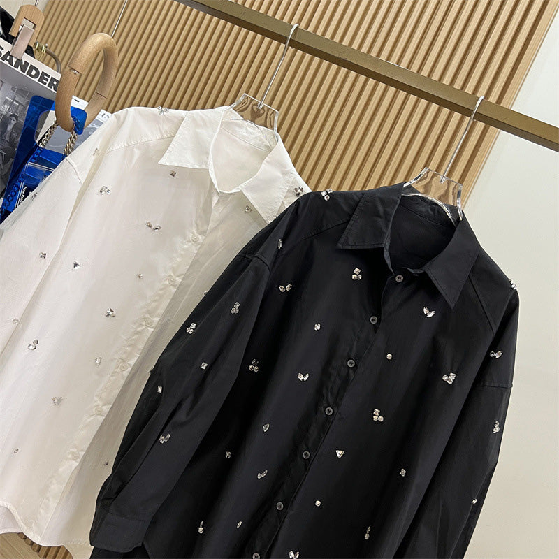 【tops】2色長袖キラキラブラウスF8022