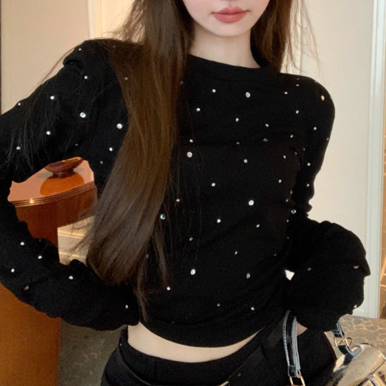 【tops】2色キラキラ長袖TシャツF8306