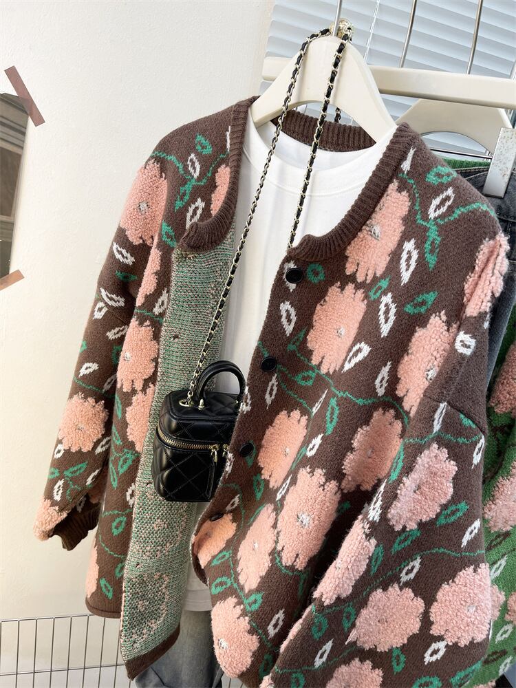 【outer】ジャカードニットカーデ　M28934