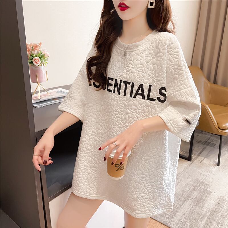 【tops】ラウンドネック半袖英字柄人気ゆったり着回しＴシャツF4969