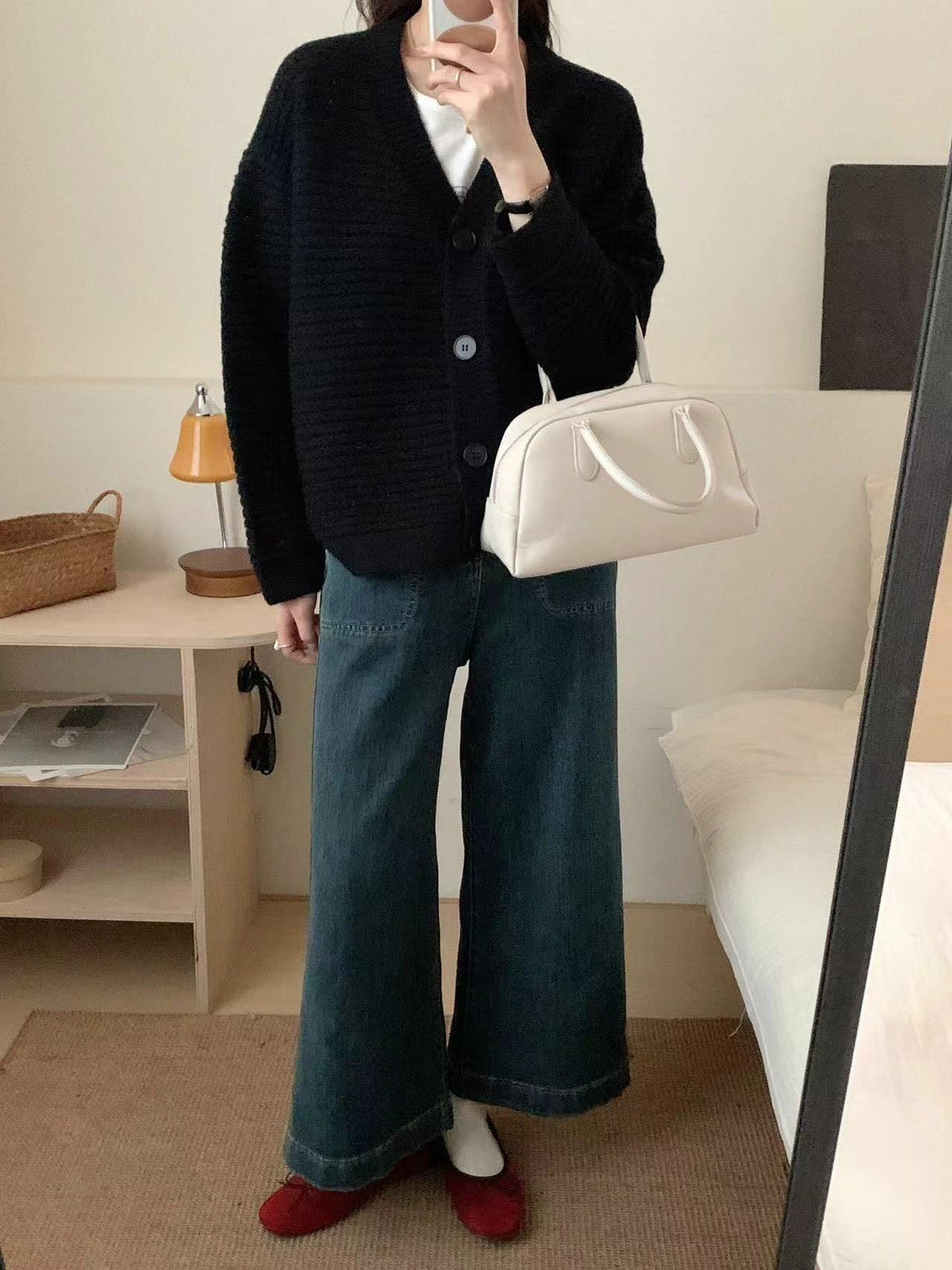 【outer】Vネックニットカーデ　M25863