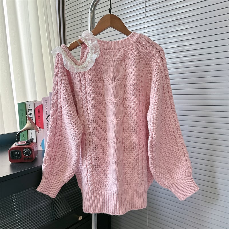 【tops】オフショルダーニットセーター　M26092