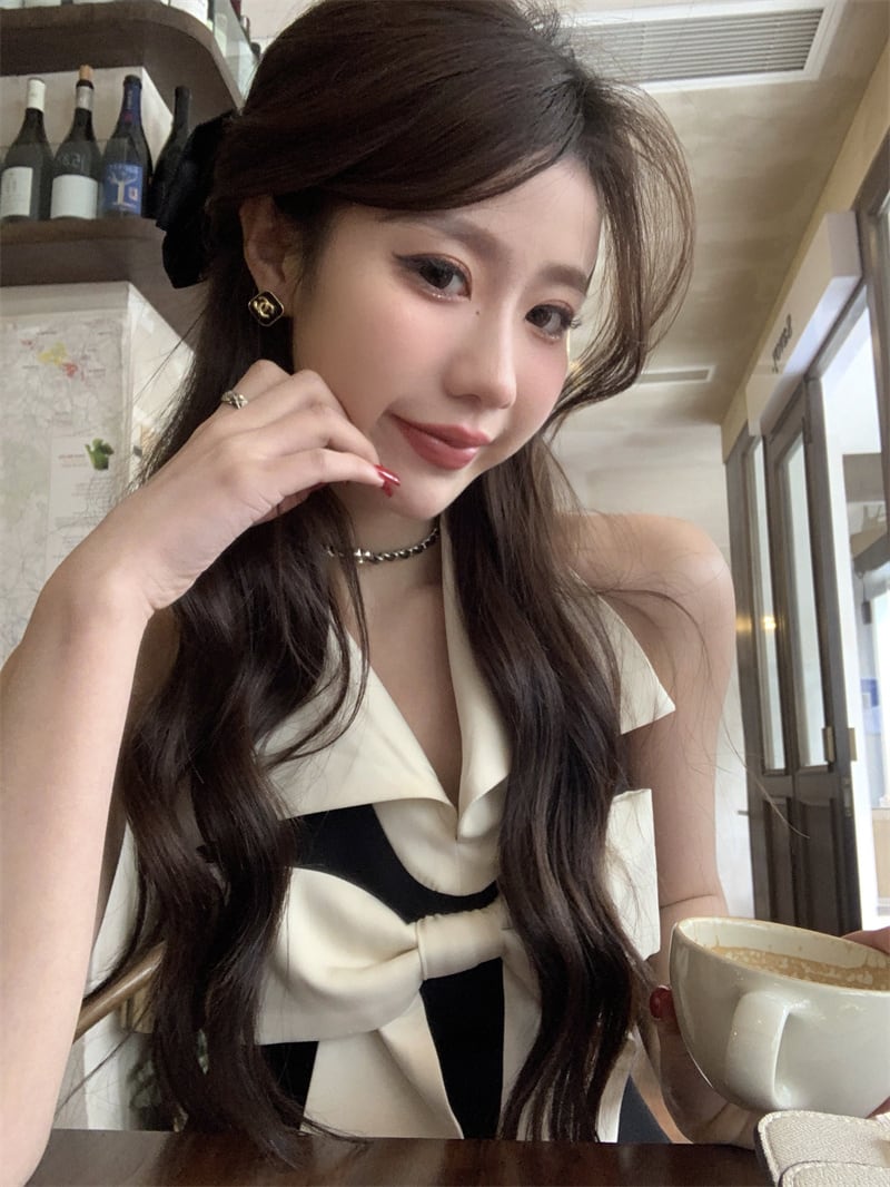 【tops】リボン付きトップス　M24676