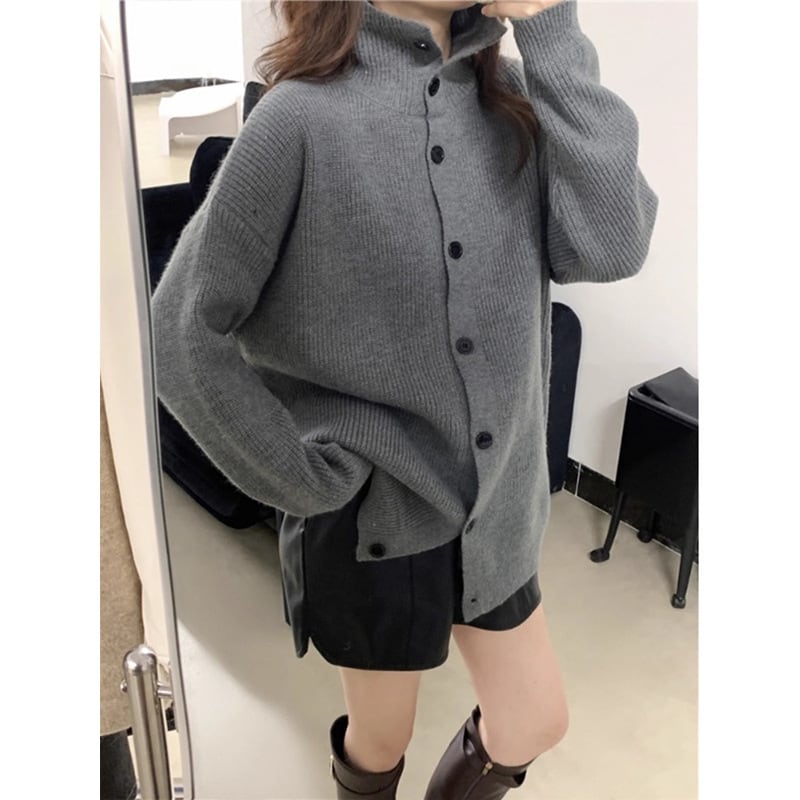 【outer】ボタンデザインニットカーデ　M25882