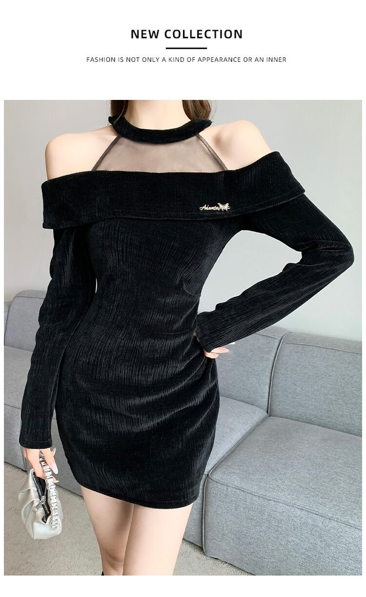 【dress】メッシュタイトミニワンピース G19251