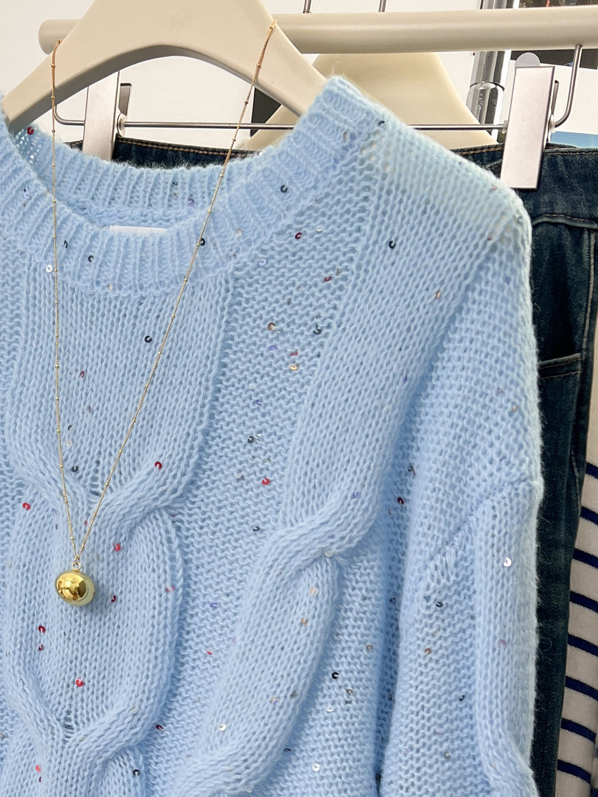 【tops】クルーネックニットセーター　M29236