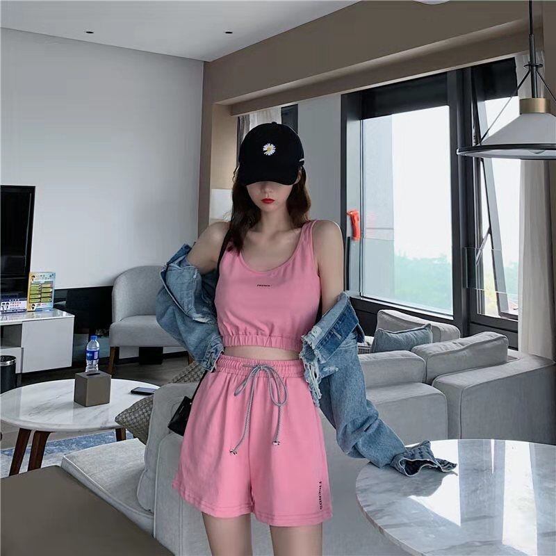 【set】タンクトップ+ショートパンツ2点セットF7338