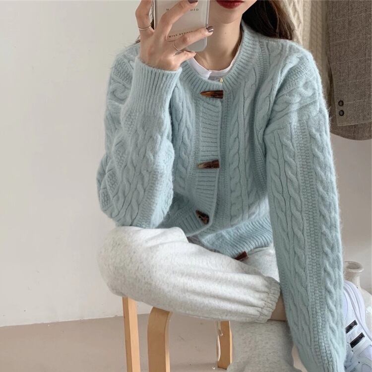 【outer】クルーネックニットカーデ　M27240