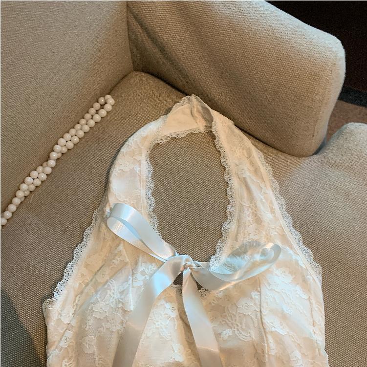 【tops】リボン付きレースキャミソール　M29528