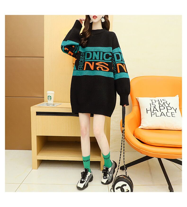 【tops】気質満点レトロ厚手秋冬新作ルーズゆったりニットセーター G4095