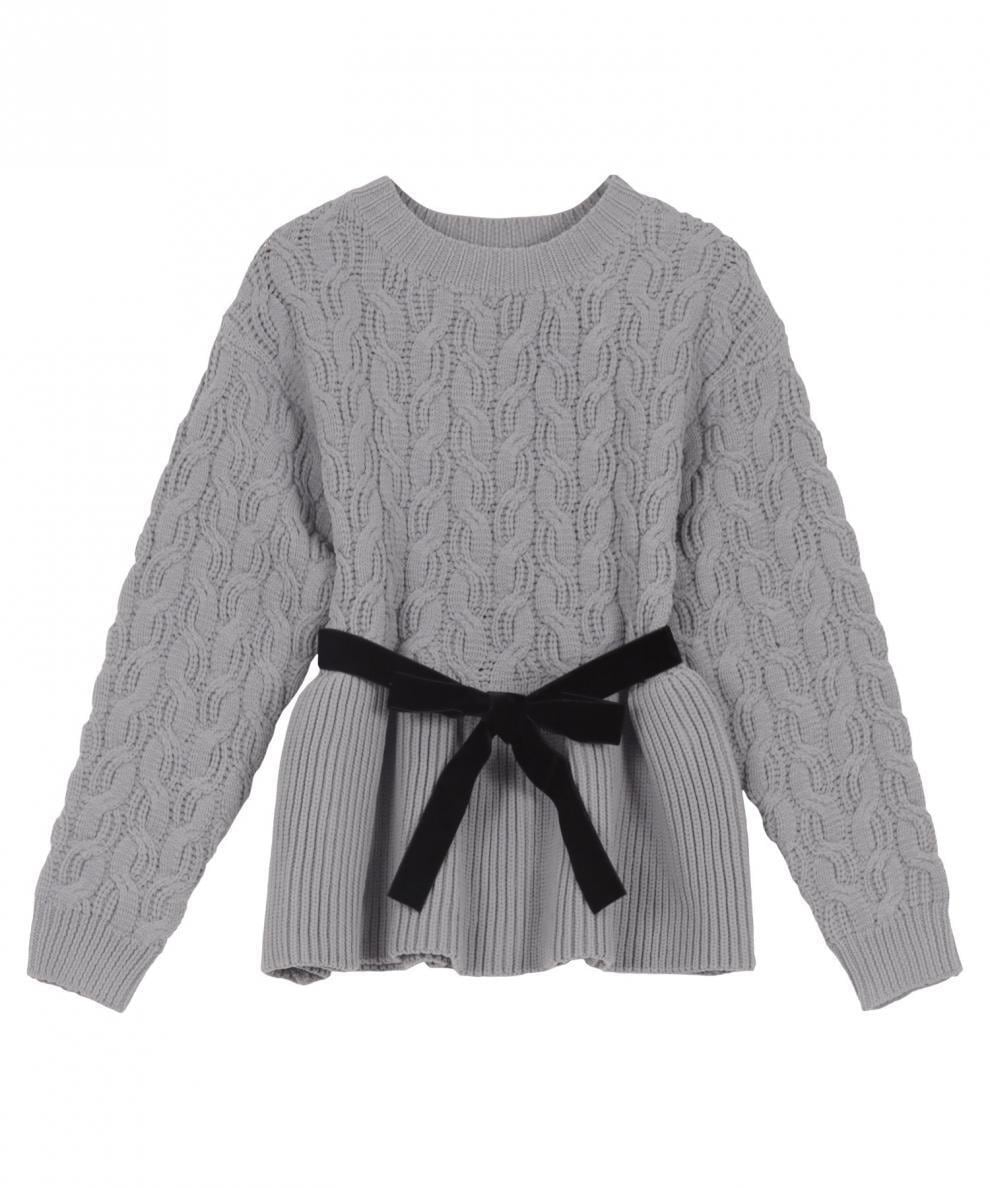 【tops】ペプラムニットセーター　M28783