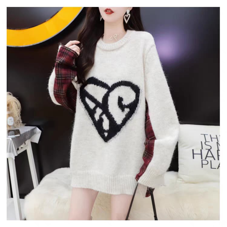 【tops】切り替えニットセーター　M27617