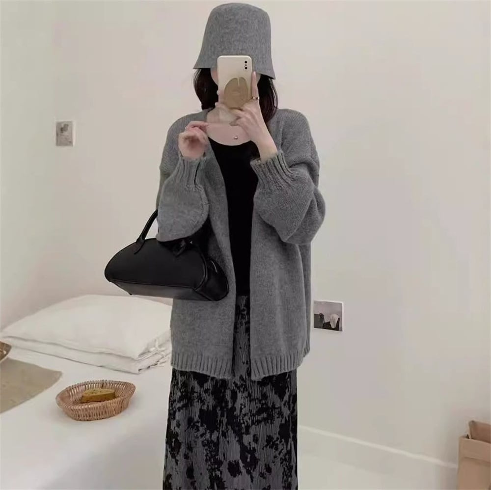 【outer】無地ニットカーデ　M26319