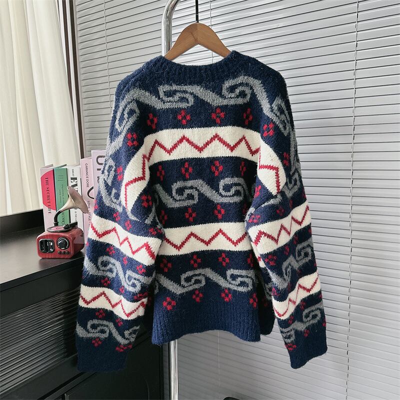 【outer】ジャカードニットカーデ　M28136