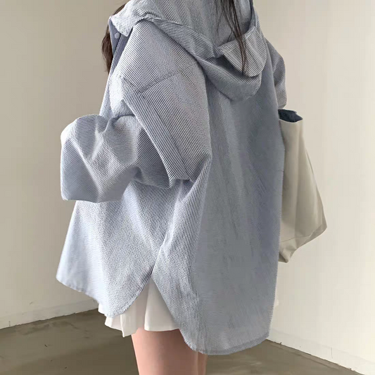 【tops】フード付き長袖ブラウスG22990