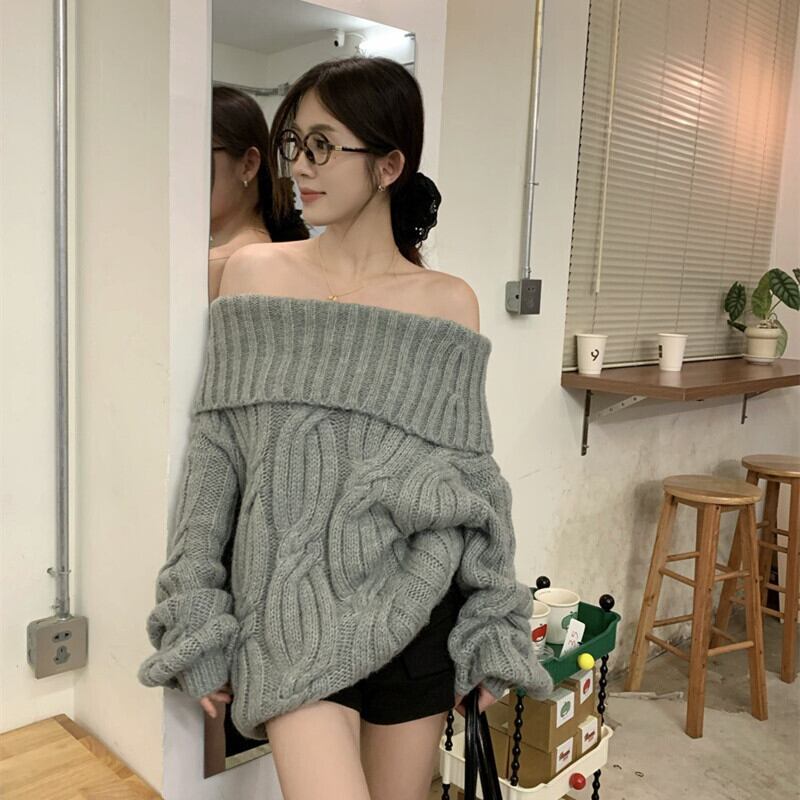 【tops】ボートネックニットセーター　M27457