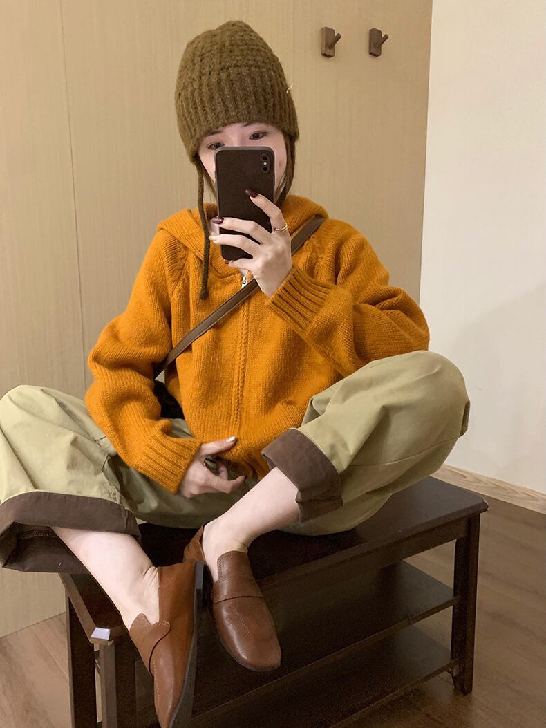 【outer】ファスナーニットカーデ　M27078