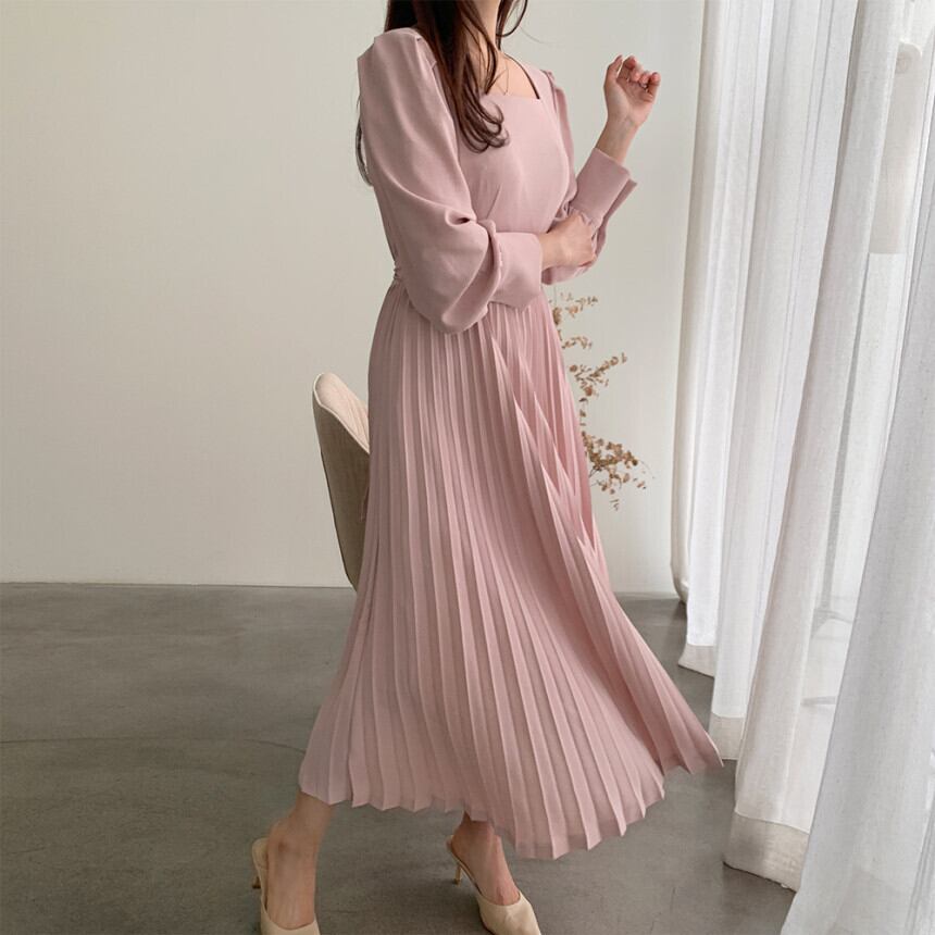 【dress】好感度UP!気質満点レトロスウィート長袖淑女着痩せレディースワンピース G1699