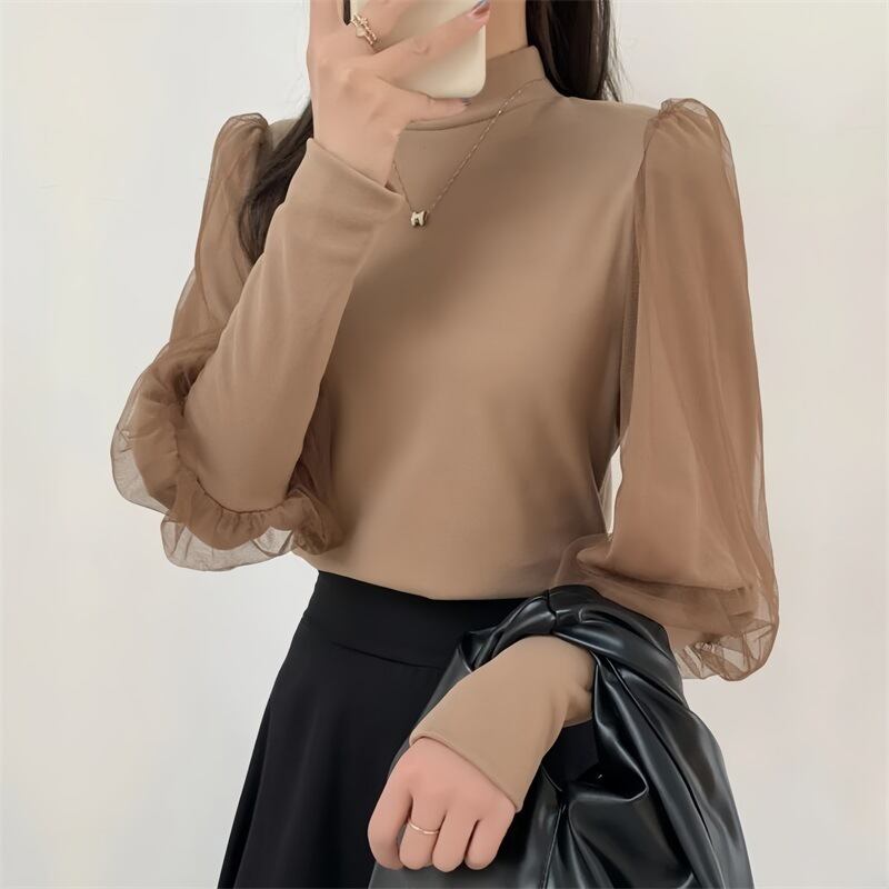 【tops】メッシュランタンスリーブTシャツG20261