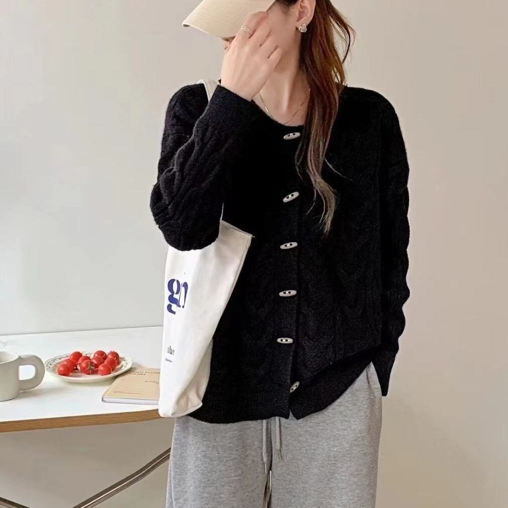 【outer】クルーネックニットカーデ　M18709