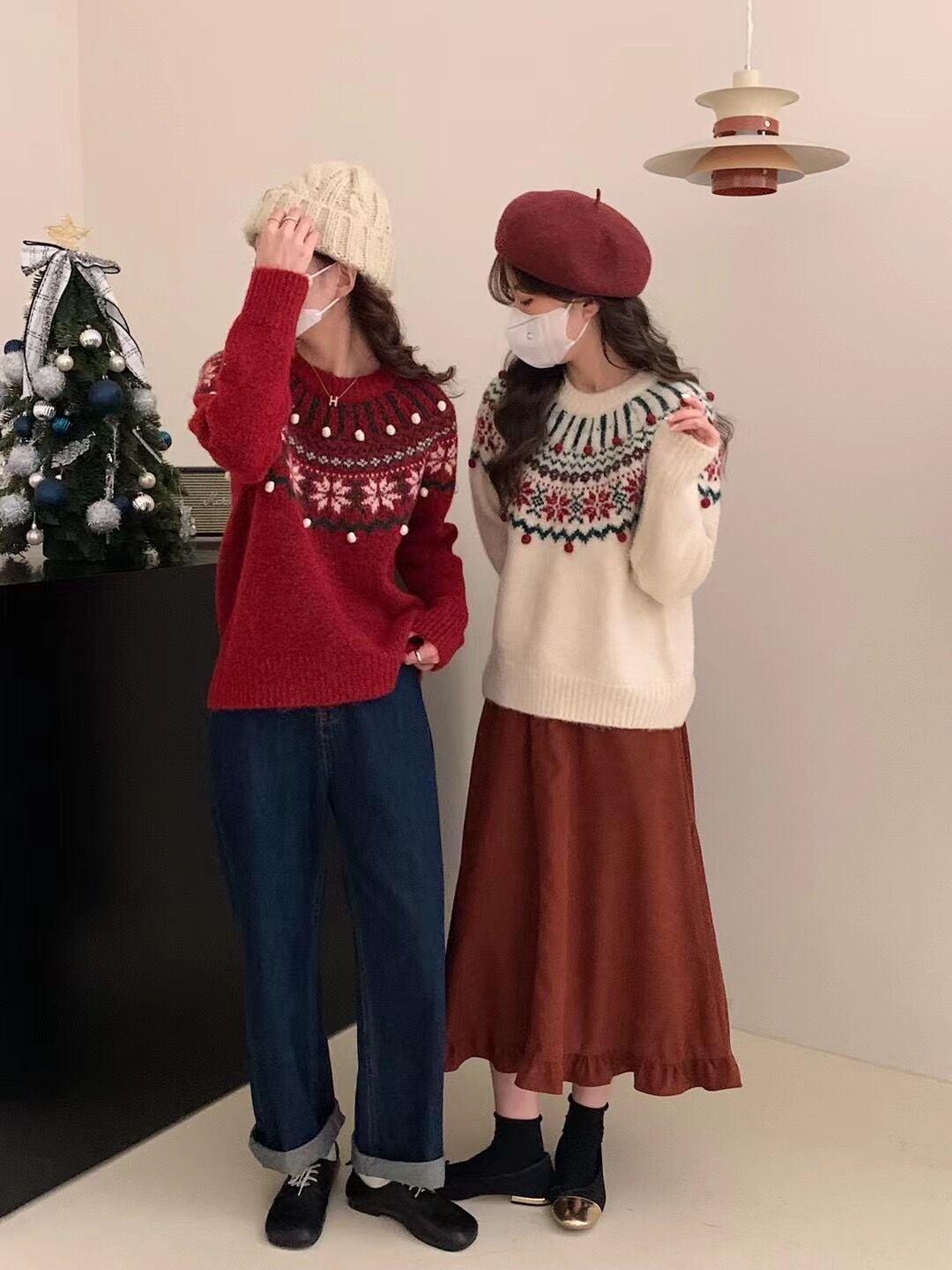 【tops】ジャカードニットセーター　M27136