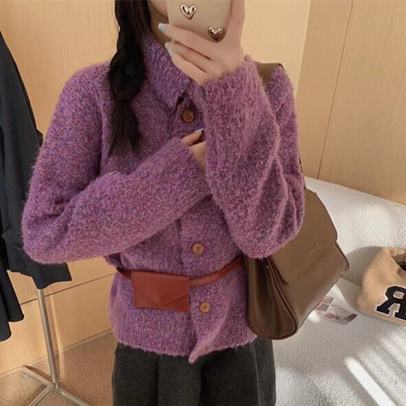 【outer】スタンドネックニットカーデ　M28753