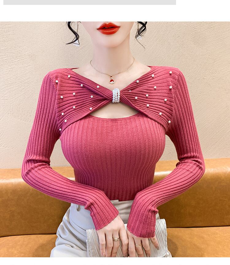【tops】パールニットトップス　M29141