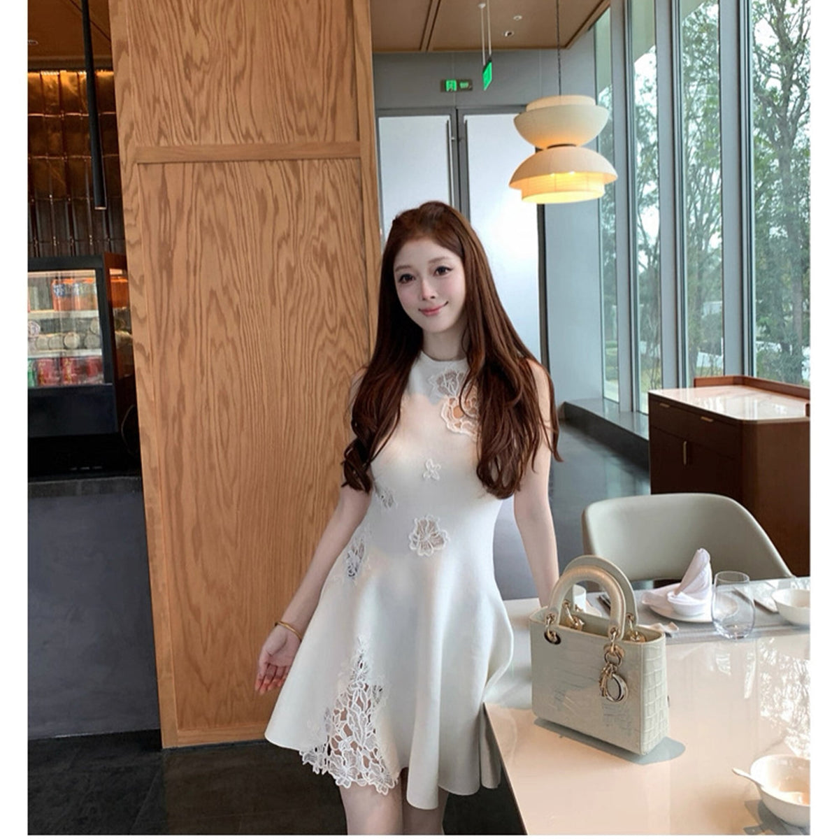 【dress】レースドッキングミニワンピース　N3564