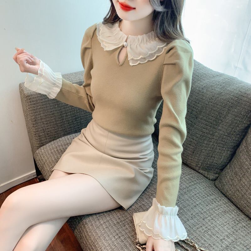 【tops】レースニットトップス　M18850