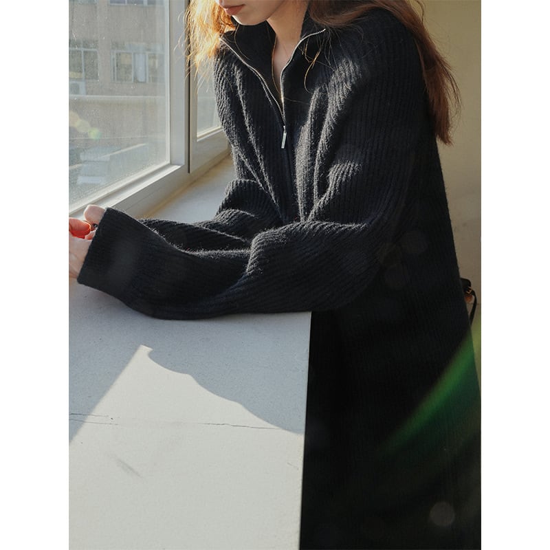 【dress】ファスナーニットワンピース　M27224