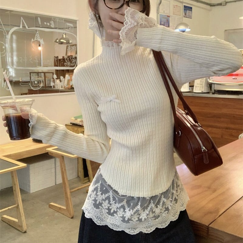 【tops】ドッキングニットトップス　M27458