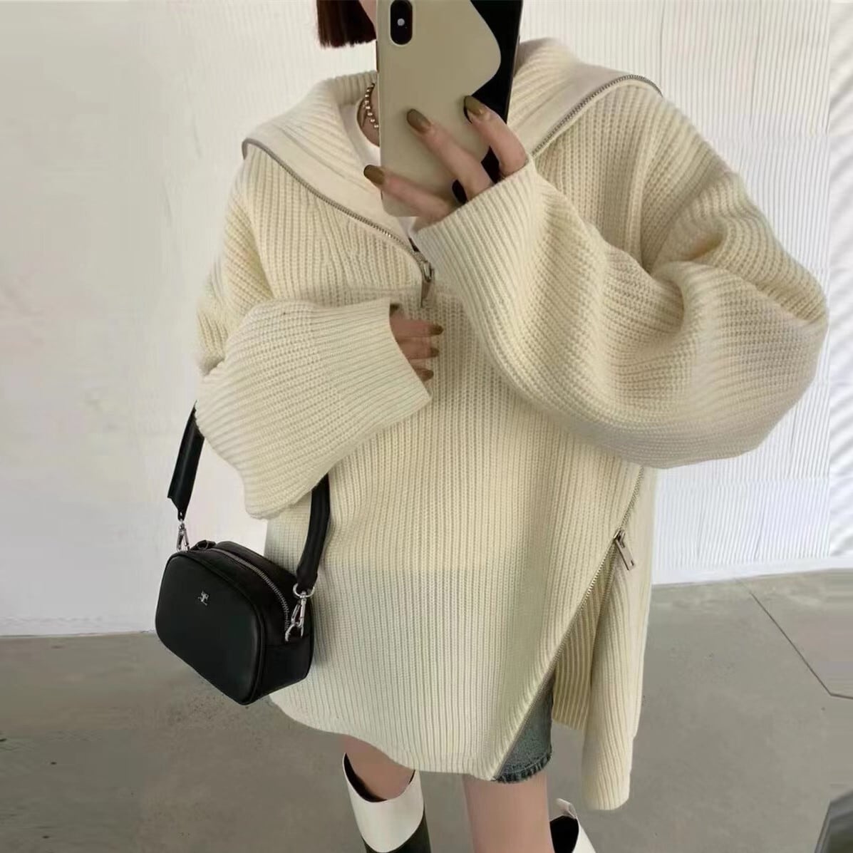 【tops】ファスナーニットセーター　M26834