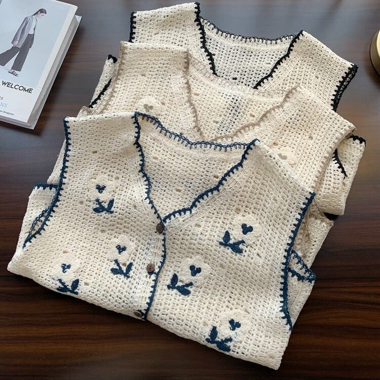 【tops】ジャカードニットベスト　M29422