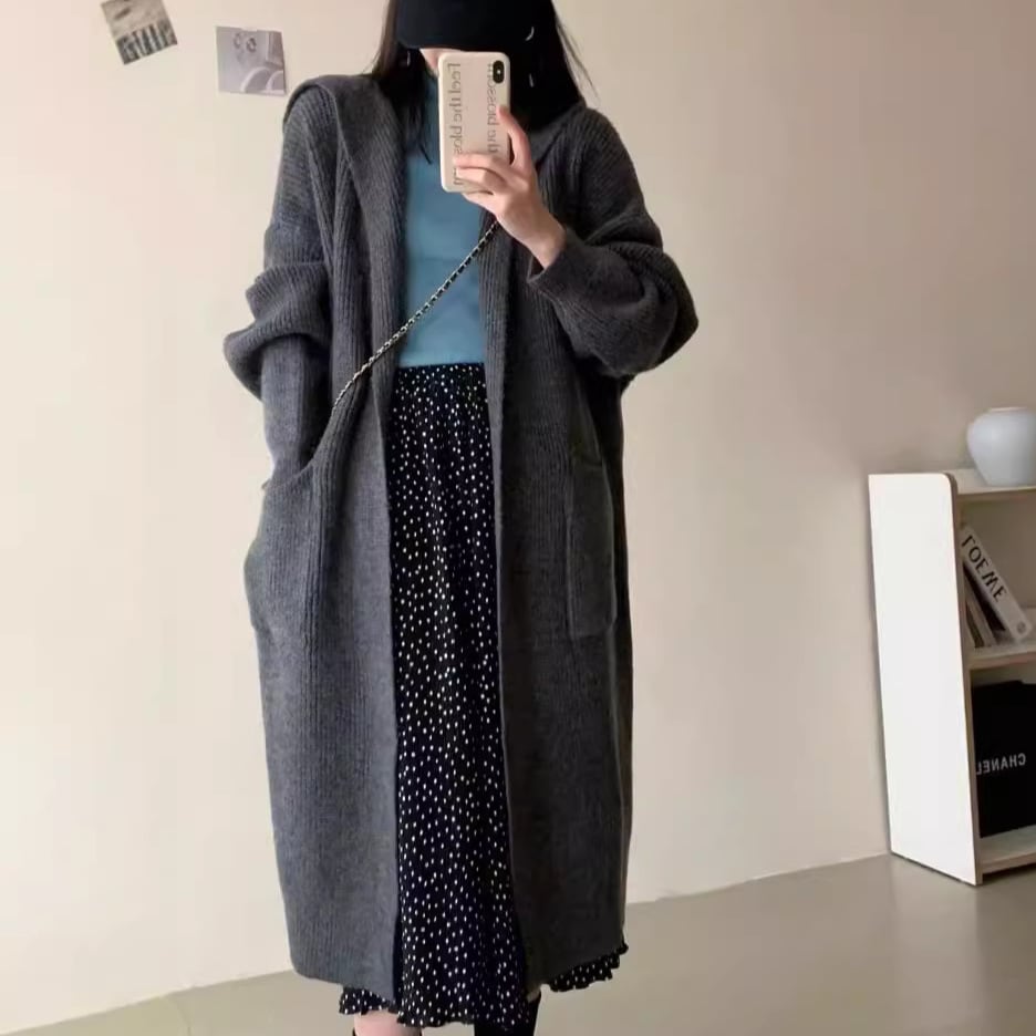 【outer】ロング丈ニットカーデ　M25571