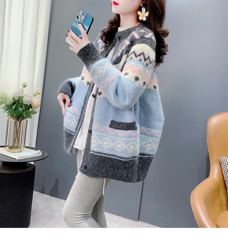 【outer】ジャカードニットカーデ　M27643