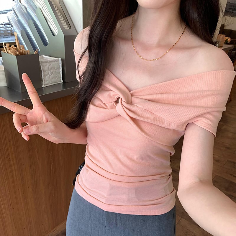 【tops】ボートネックTシャツ　M24877