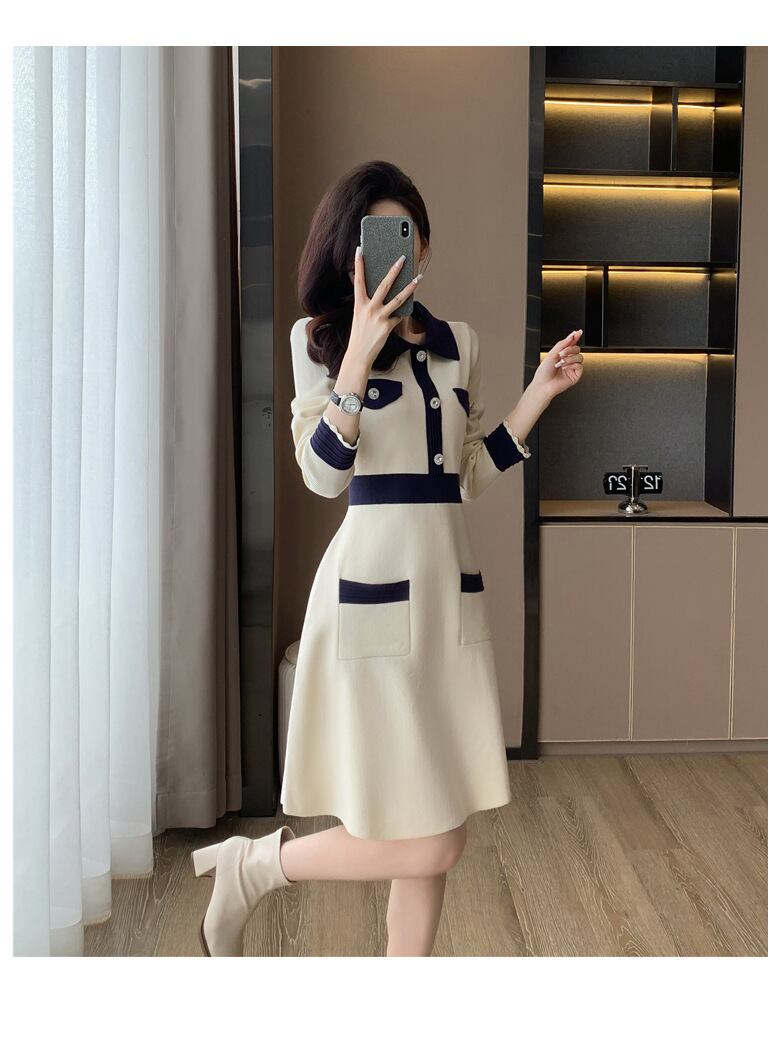 【dress】気質溢れる エレガントニットワンピース　M17475