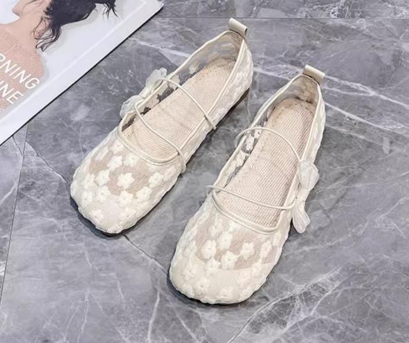 【shoes】3色レースフラットシューズF7473