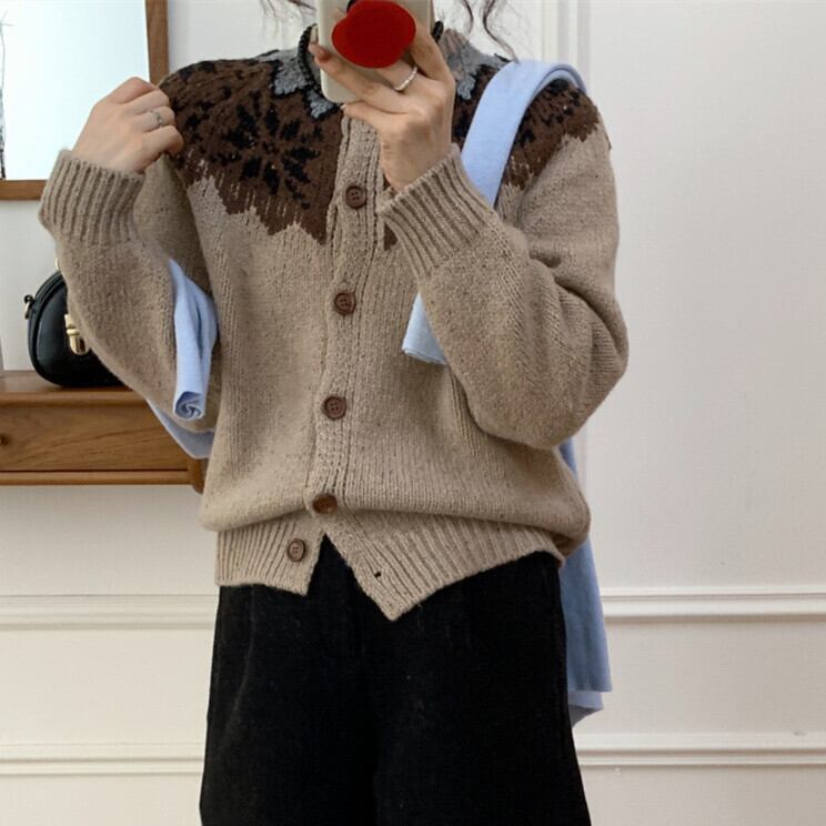 【outer】クルーネックニットカーデ　M27105