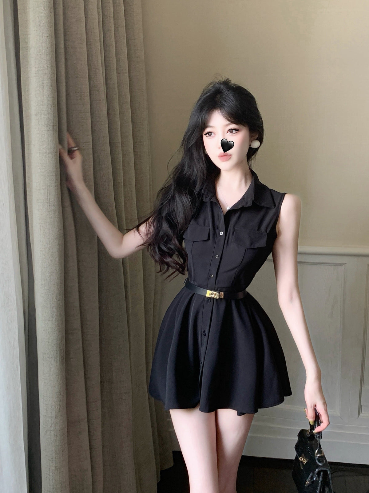 【dress】POLOネックシャツワンピース　M24537